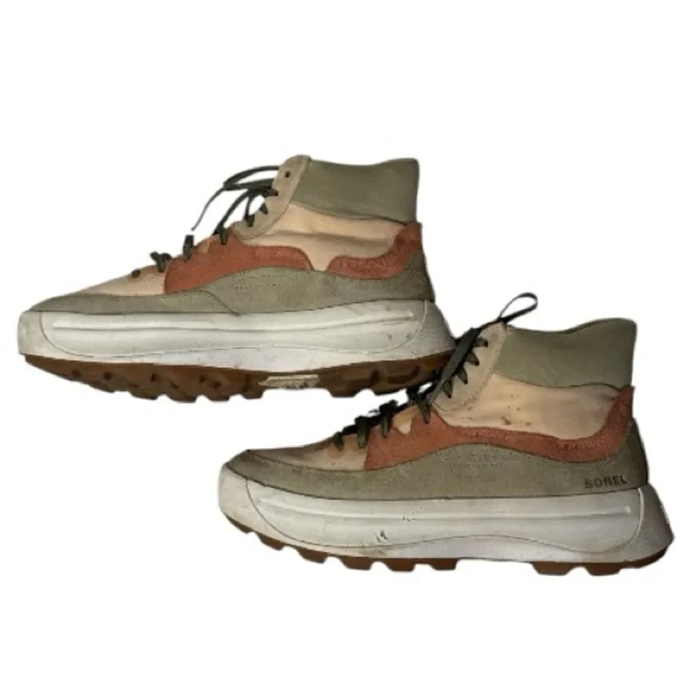 Sorel Women’s Ona 503 High Top‎ Sneakers in Nova, Sand, Paradox Pink.